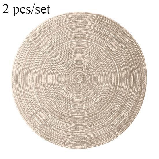 2pcs/set Non Slip Cotton Round Heat Insulation Table Mug Mat Pad Placemat Coasters Home Decor