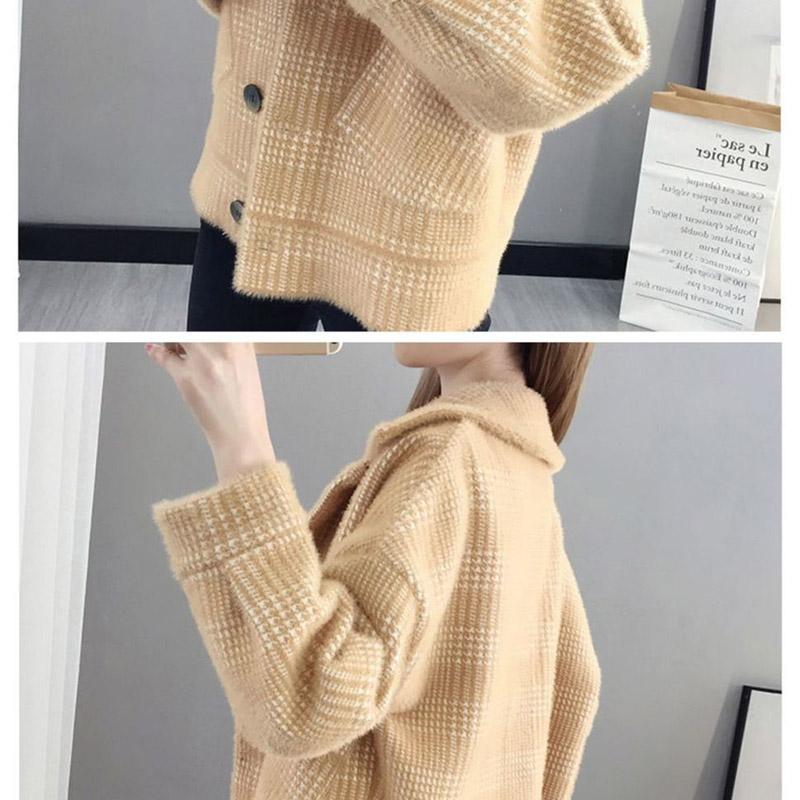 Spring and Autumn Style Mink Fleece Knit Cardigan Loose Short Top Women's Coat