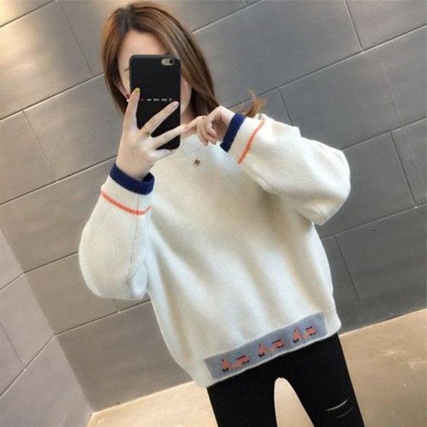 Autumn and Winter Loose Pullover Sweater Thick Short Knit Bottoming Shirt Fashion Casual Girl Sweater