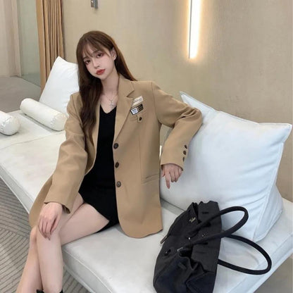 Women Casual All-match Tops Casual Fashion Suits Ladies Blazers Basic Work Clothes Loose Jackets Solid Color Formal Blazers