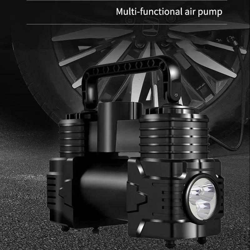Car Inflatable Pump 12V Portable Car Double-cylinder Electric Air Pump High Power Preset Tire Pressure Band Digital Display Screen
