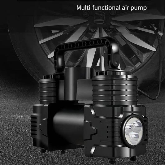 Car Inflatable Pump 12V Portable Car Double-cylinder Electric Air Pump High Power Preset Tire Pressure Band Digital Display Screen