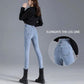 Women's High Waist Jeans Spring and Autumn Are Thin and High Elastic Skinny Pencil Pants Slim Trousers