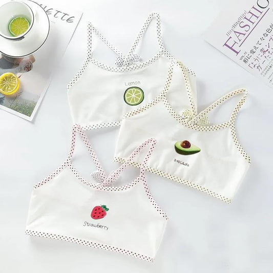 3pc/lot Girls Teenage Underwear Children Cotton Training Bra Kids Teens Puberty Crop Top 8-14 Years