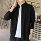 Fall Single-breasted Solid Color Lapel Sweater Cardigan Men's Retro Casual Slim Knit Cardigan