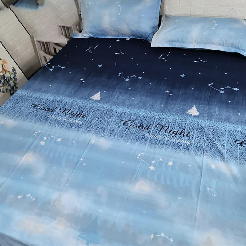 Night Sky Meteor Fashion Four-piece Bedding Men and Women Student Bed Sheet Double Dormitory Imitation Quilt Cover