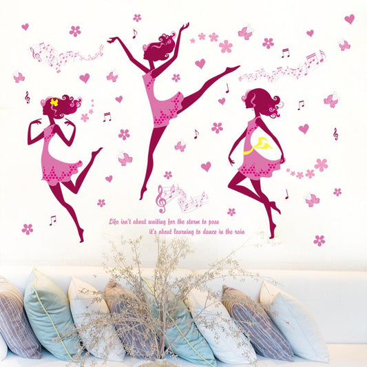 Creative home wall decoration stickers bedroom sofa TV bedside living room background dance wizard