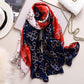 Scarf Flower Wrap Shawl Silk Imitation Satin Women Elegant All-match Headscarf Sunscreen Gauze Shawl