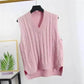 Sweater Vest Women Knit Pullover Spring and Autumn Loose Korean Version of The New Wild Lazy Style Sleeveless Student Outer Wear Vest