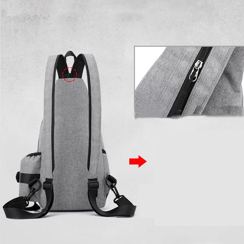 Trendy Casual Backpack Wear-resistant Waterproof Messenger Bag Chest Bag Fashion Men and Women Couple Bag