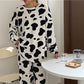 Women's Autumn and Winter Coral Velvet Thick Pajamas Flannel Plus Velvet Outer Wear Home Service Suit