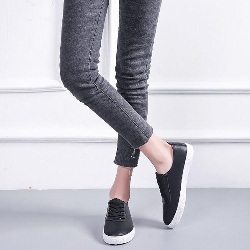 Soft Sole White Shoes Women One-foot Casual Flat Sole Shoes Single Shoes Student Korean Women