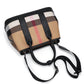 Leather Bag Ladies Trend Large Capacity Plaid Canvas Handbag All-match Commuter Shoulder Messenger Bag