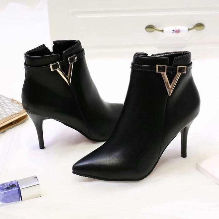 Women Shoes Genuine Leather Pure Handmade Ankle Boots High-heeled Pointed Shoes Autumn Winter Boots