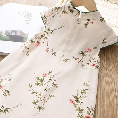 Girls' Dresses Summer Princess Dresses Big Children's Chinese Style Cheongsam Dresses Children's Summer Dresses