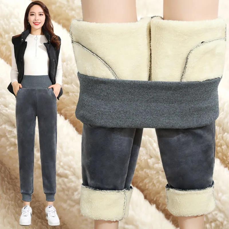 Plus Velvet Thickened High Waist Warm Autumn and Winter Casual Pants Women Wear Loose and Thin All-match Pants Women