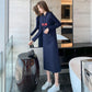 Spring and Autumn Wear Temperament Loose and Thin Casual Sweater Dress Long Sleeves Over The Knee Long Dress Women