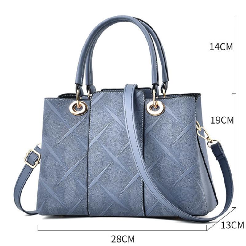 Luxury Top-Handle Bags Solid Color High Quality PU Leather Handbags for Women Bags Large Capacity Personality European Style Crossbody Bag