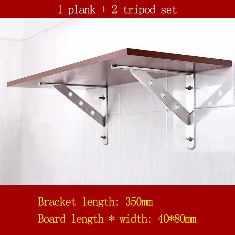 Stainless Steel Tripod with Wooden Shelf Bracket Set Right Angle Bracket Kitchen Support Frame