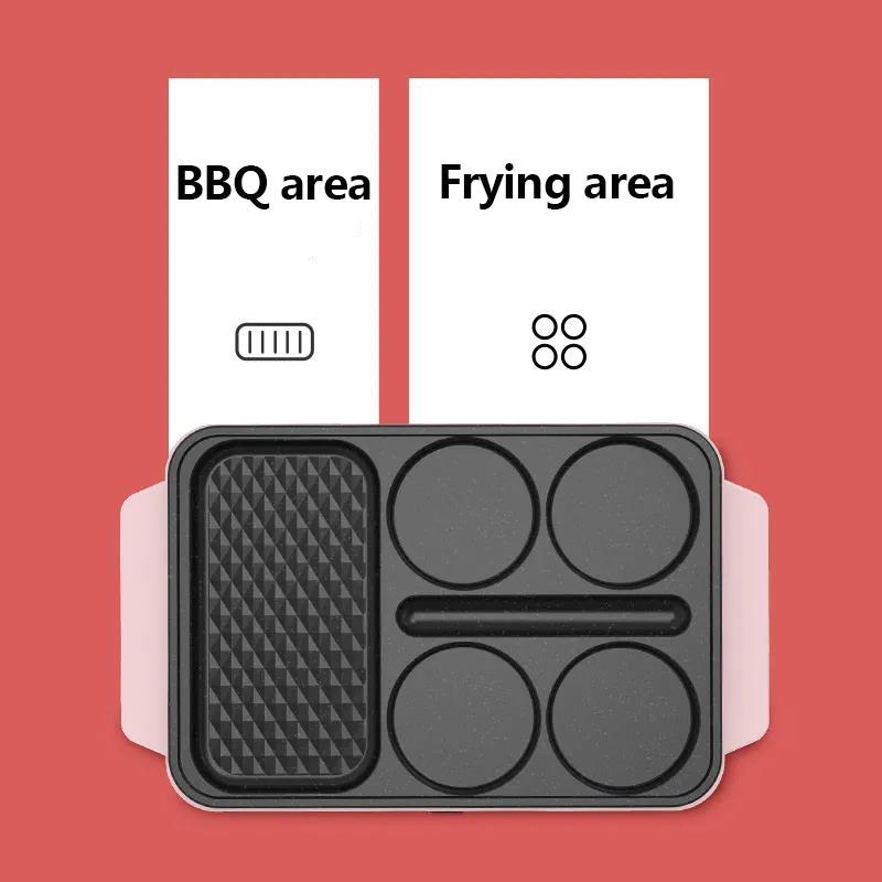 900W Frying and Baking Machine Flat Bottom Frying Pan Waffle Maker Kitchen Supplies for Family