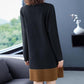 Autumn Winter High Quality Contrast Color Sweater Dress Women Knit Dress Long Loose Pullover Sweater Dress with Pockets for Inner or Outer Wear