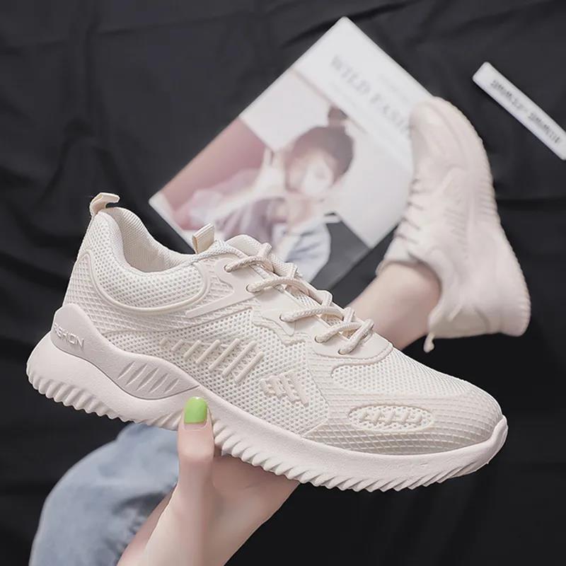 Mesh Sports Shoes Women's Spring and Autumn Women's Shoes Breathable Fitness Running Shoes Net Celebrity Wild Casual Old Shoes