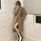 WTEMPO Winter Faux Fur Mink Fur Coat Women's Mid-length Plush Fleece Coat Warm Thicken Coat