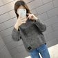 Autumn and Winter Loose Casual Sweater Round Neck Solid Color Simple Top Long Sleeve Women's Sweater