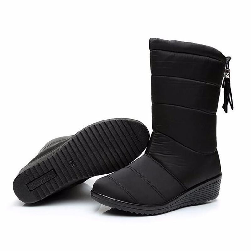 Women's Tassel Snow Boots Warm Non-slip Ankle Boots Solid Color Waterproof Boots