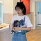 Women's Summer Loose Round Neck Printed Short Sleeve T-shirt