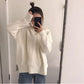 Pullovers autumn khaki sweater women short tops long sleeve o neck loose casual knitted pullover