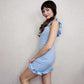 Women's One-shoulder Dress Summer High Waist Was Thin Temperament Retro French Bag Hip Skirt