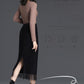 Autumn Winter Mink Velvet Skirt Thick Knitted Bodycon Skirt Fuzzy Split Sexy Lace Stitching Long Pencil Skirt