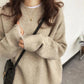 Women Winter Soft Sweater Loose Lazy Round Neck Sweater Women Long Sleeves Wear Japanese College Knit Sweater Pullover Blouse Bottoming Inside