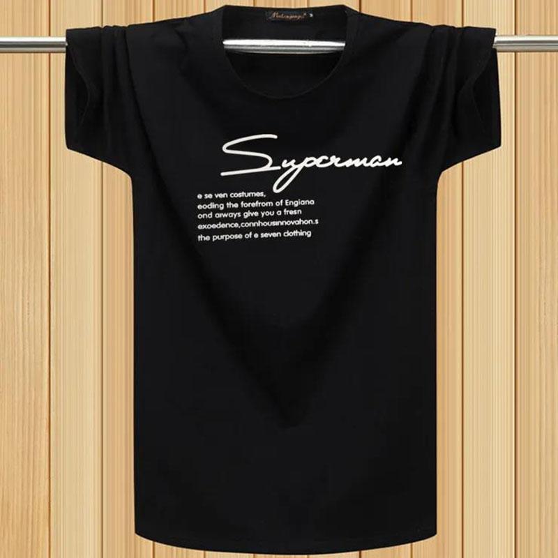 Text Print T-shirt Summer Short Sleeve Thin Shirt Casual Business Pullover Fashion Elegant Slim O-Neck Tees Men Clothing