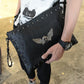 Business briefcase men black rivet anti-theft shoulder Crossbody bags mobile phone package ipad bag
