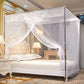 Lace Edge Decoration Old-fashioned Bed Encryption Mosquito Net Household Bedroom Square Top Single Double Mosquito Net with Rope Can Be Tied