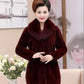 Temperament Faux Fur Mid-length Faux Rex Rabbit Fur Warmth and Slim Slim Fur Coat Imitation Fox Fur Collar Warm Cotton Coat