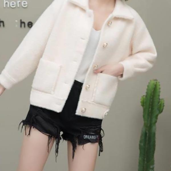 Woman Winter One Button Jacket Coat Pocket Wool Blend Cape Keep Warm Outwear Tops