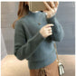 Mohair Half Turtleneck Sweater Short Loose Knit Top Fashion Casual Solid Color Sweater