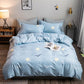 Korean Version of The Simple Four-piece Bed Sheet Quilt Cover Student Dormitory Single Bed Bedding Washable Quilt Cover Sheet 1.5m