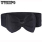 Elastic Belt Ladies Chiffon Bow High Elasticity Snap Wide Belt