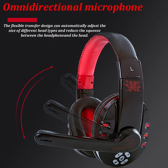 Bluetooth 4.0 Headphones Wireless Gaming Headset for Computer Phone with Microphone Noise Ruduction