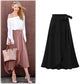 Bow Tie Irregular Large Hem Skirt Women's Large Size High Waist Slit Skirt Solid Color Slim A-line Skirt