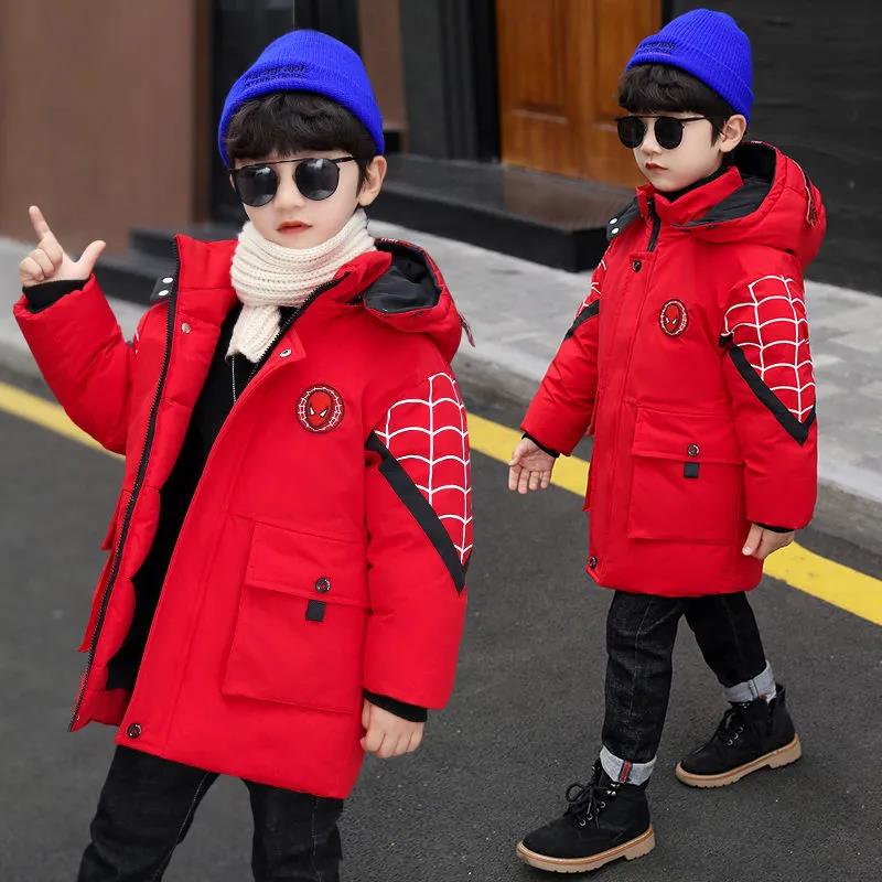 Boys Padded Jacket Winter Clothes Medium and Long Style Medium and Large Children's Down Padded Jackets Thickened Tide Boy