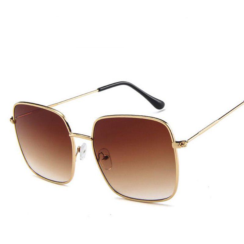 WTEMPO Drivin Fishing Square Sunglasses Retro Polygon Metal Large Frame Ocean Piece Face-lift Shoppi