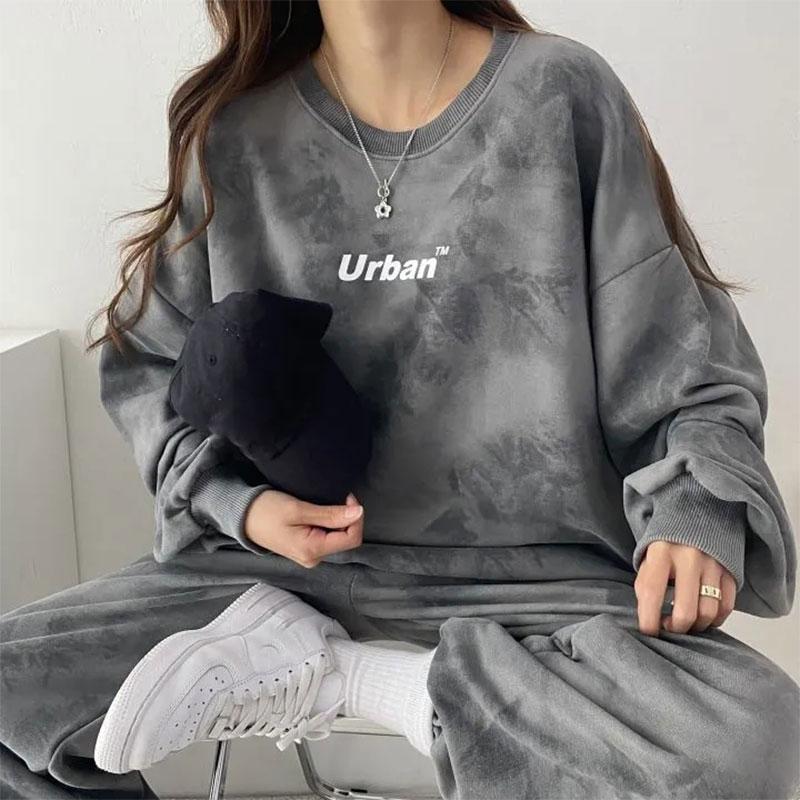 2PCS Women's Suits Long-sleeved Trousers Two-piece Spring and Autumn Casual Sportswear Couple Suits