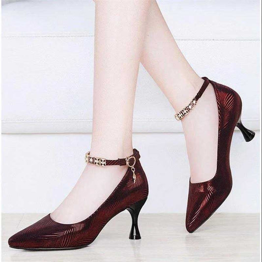 High Heels Women's Single Shoes Stiletto Spring and Autumn All-match Pointed Toe High-heeled Sandals