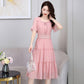 Chiffon Dress Women's Summer French Style Waist Waist Was Thin Gentle Style A-line Dress Waist Was Thin Feminine Temperament Elegant and Gentle