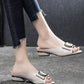 Women's  Summer Mid-heel Thick Heel Women's Shoes Soft Leather Sandals and Slippers Fashion Open Toe Women's Slippers